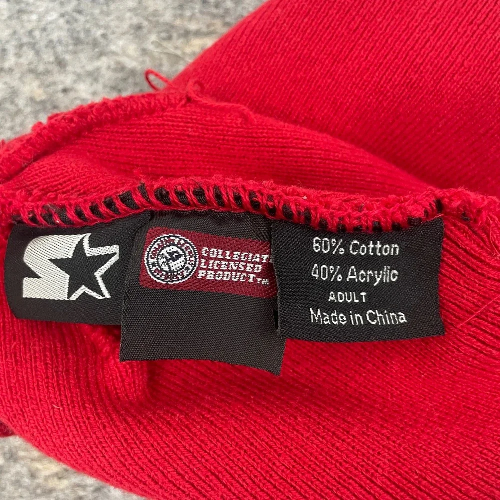 VTG Starter Ohio State Buckeyes Embroidered Knit Beanie Red Men's OSFM